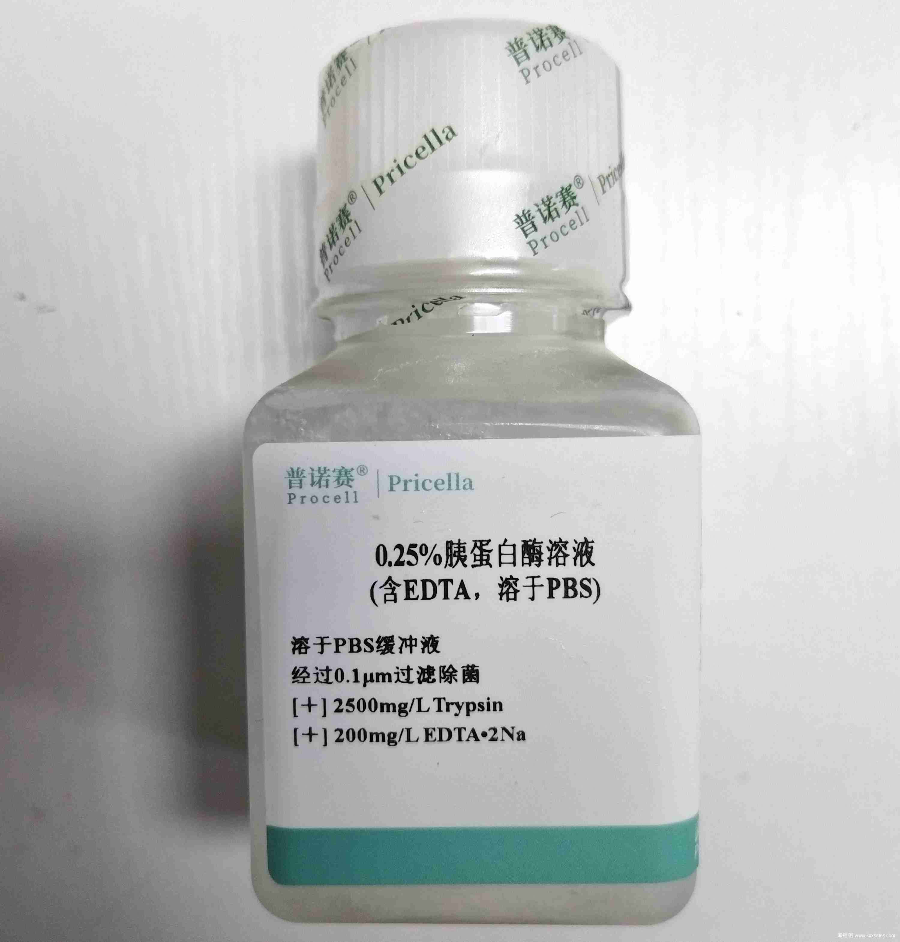0.25%胰蛋白酶溶液（含EDTA，溶于PBS）
